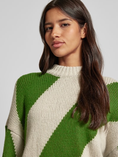 Armedangels Gebreide pullover met ribboorden, model 'SADNAA' Grasgroen - 3