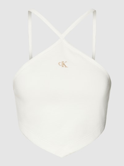 Calvin Klein Jeans Korte top met structuurmotief Ecru - 2