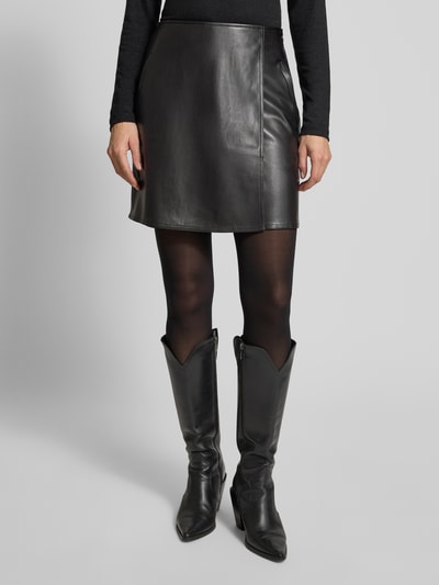 OPUS Minirok in leerlook, model 'Reana cosmic' Zwart - 4