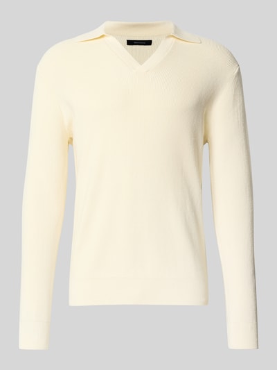 Matinique Gebreide pullover met ribboorden, model 'kollo' Offwhite - 2