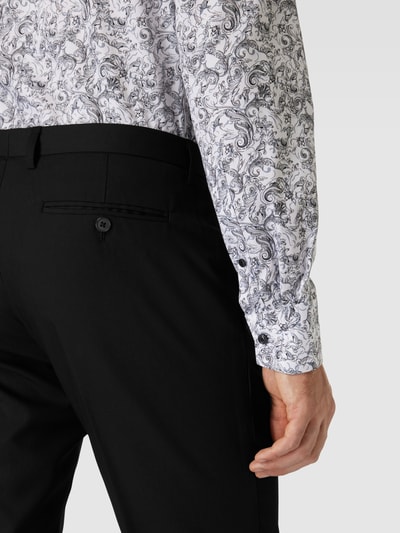 Montego Men Stoffen broek met bandplooien Zwart - 3