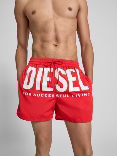 Diesel Badehose mit elastischem Bund Rot 3