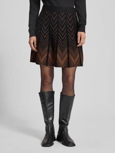 Apricot Minirock aus Viskose-Mix mit elastischem Bund Black 4