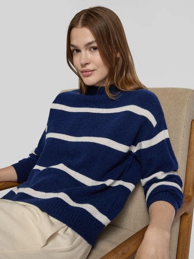 Christian Berg Woman Strickpullover aus Wolle mit Stehkragen Dunkelblau 3