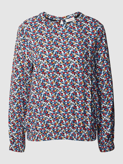 s.Oliver RED LABEL Blouse met all-over motief Marineblauw - 2