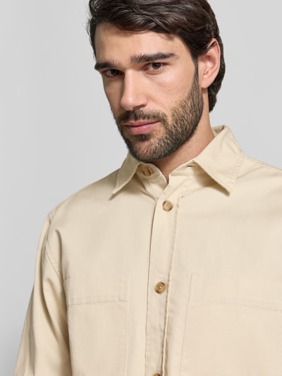 BOSS Relaxed Fit Hemdjacke aus reiner Baumwolle Modell 'H-OWEN-K-2PP-261' Offwhite 3