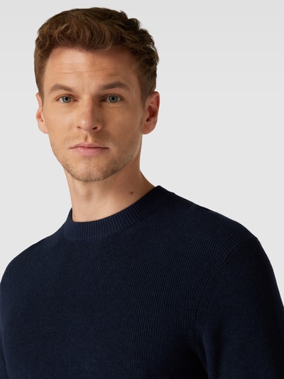 Tom Tailor Strickpullover mit Rundhalsausschnitt Marine Melange 3