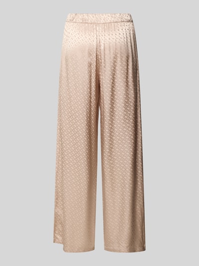 BOSS Wide Leg Pyjama-Hose aus reiner Viskose Modell 'MONOGRAM_PANTS' Beige 3