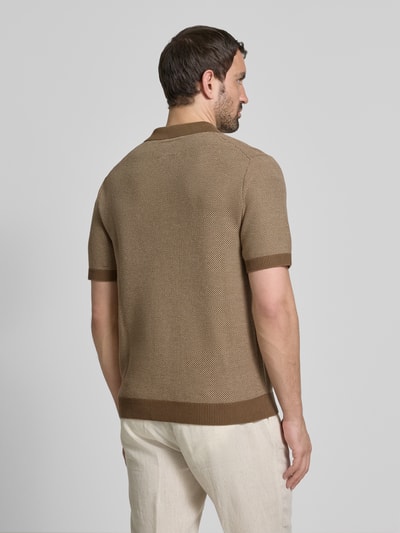 Jack & Jones Premium Regular fit poloshirt met V-hals, model 'CEASTON' Cognac - 5