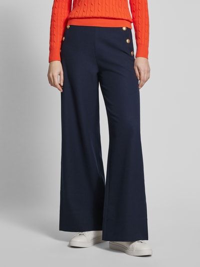 Gant Wide Leg Stoffhose mit Knopfleisten Marine 4