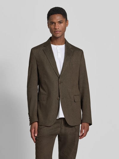 DRYKORN Slim Fit 2-Knopf-Sakko mit Pattentaschen Modell 'YAMES' Dunkelbraun 4