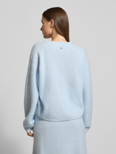 BOSS Orange Sweter o kroju oversized z dodatkiem wełny model ‘FITI’ Jasnoniebieski 5