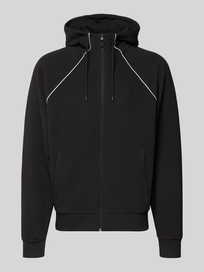 BOSS Green Regular fit sweatjack van katoenmix Zwart - 2