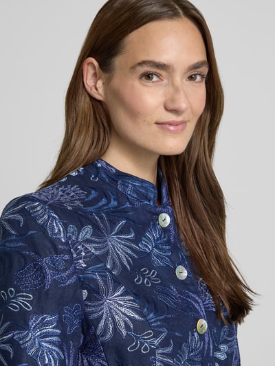 WHITE LABEL Leinenblazer mit Stehkragen Marine 3