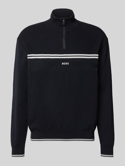 BOSS Green Regular Fit Troyer aus Baumwoll-Mix Modell 'ZONE' Dunkelblau 2