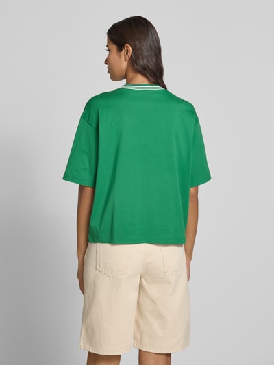 Jake*s Casual Oversized T-Shirt mit geripptem Rundhalsausschnitt Grass 5
