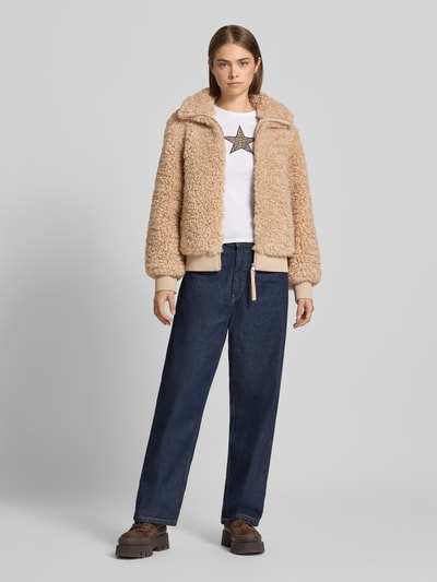 Marc O'Polo DENIM Regular fit teddyjack met opstaande kraag Beige - 1