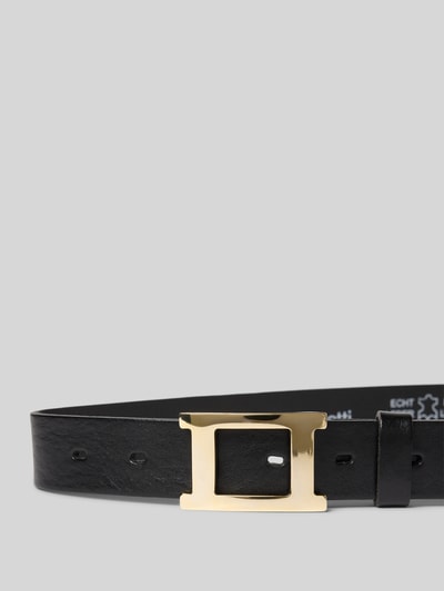 Vanzetti Skórzany pasek z klamrą na pin Czarny 2