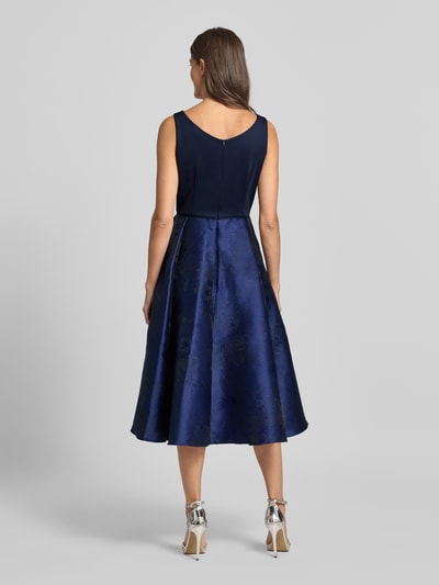 Swing Cocktailjurk met ronde hals Marineblauw - 5