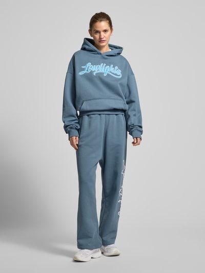 Low Lights Studios Oversized Hoodie mit Label-Stitching Jeansblau 1