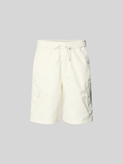 Produktfoto, Straight Fit Shorts mit Cargo-Taschen von Kenzo in Creme mit elastischem Bund, Tunnelzug, Gesäßtaschen, glatter Stoffstruktur.