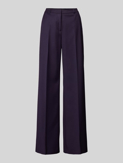 comma Wide Fit Bundfaltenhose mit Viskose-Anteil Aubergine 2