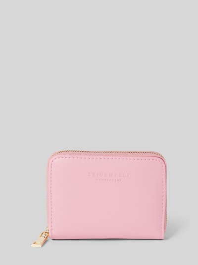 Seidenfelt Portemonnaie in unifarbenem Design Modell 'YLVA' Pink 1
