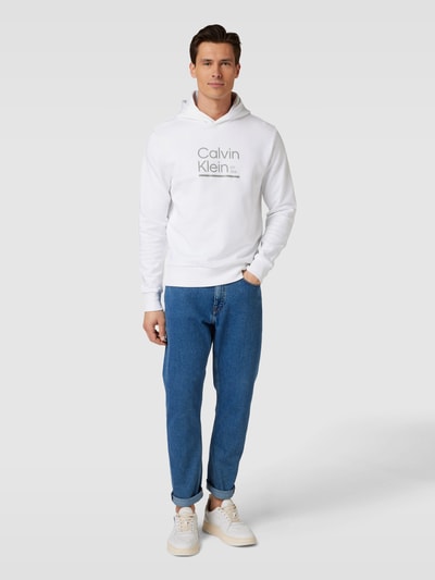 CK Calvin Klein Hoodie mit Label-Print Weiss 1
