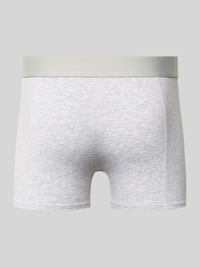 Produktfoto, Trunks aus Viskose-Baumwoll-Mix Modell 'GABRIEL' im 3er-Pack von JACK & JONES, elastischer Bund mit Label-Detail, meliertes Hellgrau, körpernahe Passform, glatte Textur