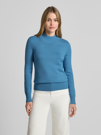 Christian Berg Woman Sweter z dzianiny ze stójką Szaroniebieski melanż 4