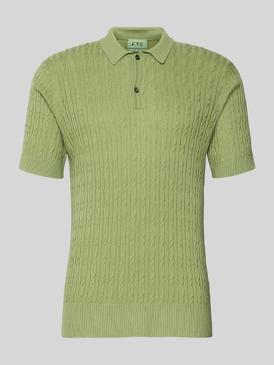 FTC-Cashmere Slim Fit Kurzarm Pullover mit Kaschmir-Anteil in Strick-Optik Gruen 2