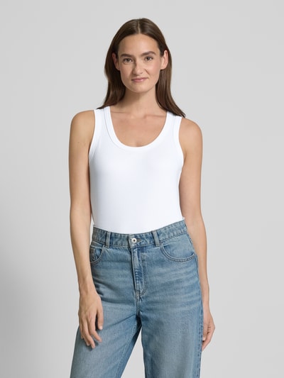 MOS MOSH Tanktop mit gerippten Abschlüssen Modell 'Casa' Weiss 4