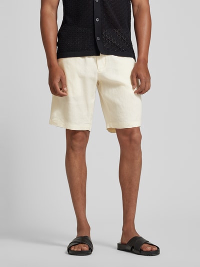 Tommy Hilfiger Regular Fit Leinenbermudas mit Tunnelzug Modell 'HARLEM' Beige 4