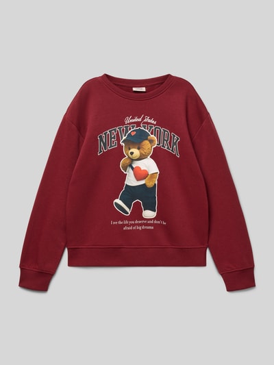 Only Regular fit sweatshirt van biologische katoenmix, model 'GLINDA' Bordeaux - 1