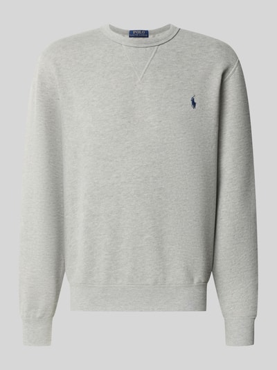 Produktfoto, Regular Fit Sweatshirt aus Baumwoll-Mix von Polo Ralph Lauren in Hellgrau, glatte Oberfläche, dezentes Logo auf der Brust