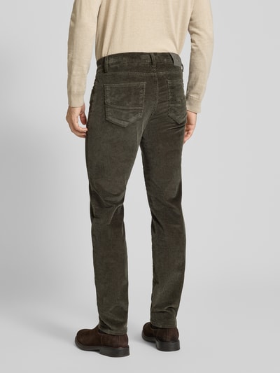 Brax Corduroy broek in 5-pocketmodel, model 'Cadiz' Olijfgroen - 5