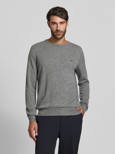 Fynch-Hatton Regular Fit Pullover mit Kaschmir-Anteil Modell 'Merino' Mittelgrau 4