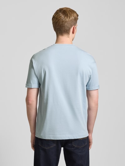 Drykorn T-Shirt mit geripptem Rundhalsausschnitt Modell 'THILO' Bleu 5