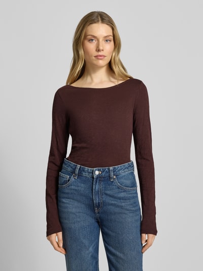 Marc O'Polo Regular fit shirt met lange mouwen van puur katoen Bordeaux - 4