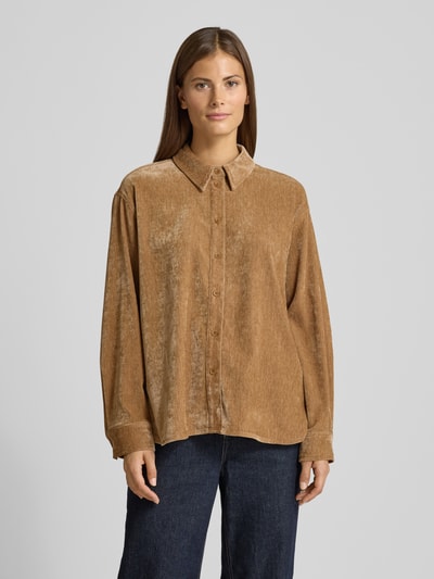 Jake*s Casual Relaxed Fit Hemdblusenkrage aus Samt Camel 4