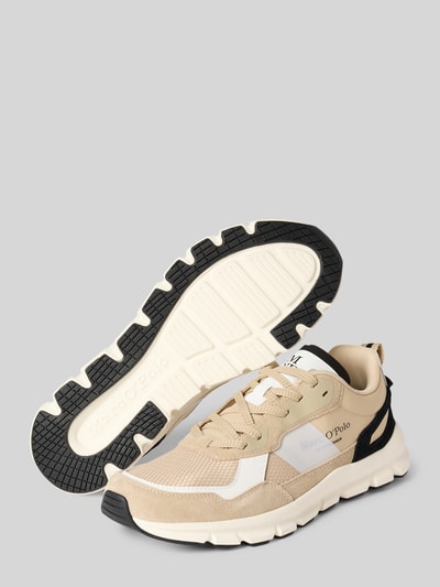Marc O'Polo Lage sneakers van een hoogwaardige materiaalmix Zand - 4