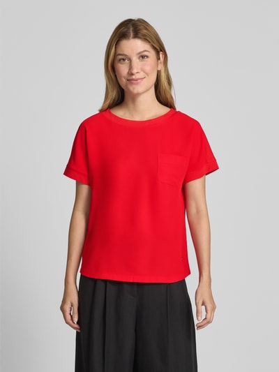 monari T-Shirt mit geripptem Rundhalsausschnitt Hellrot 4