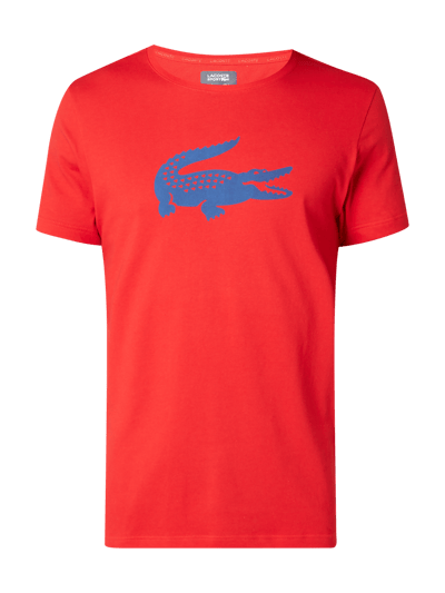 Lacoste T-shirt z nadrukiem z logo — Ultra Dry Czerwony 2