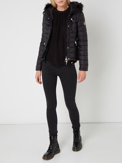 Superdry Steppjacke mit abnehmbarer Kapuze  Black 1