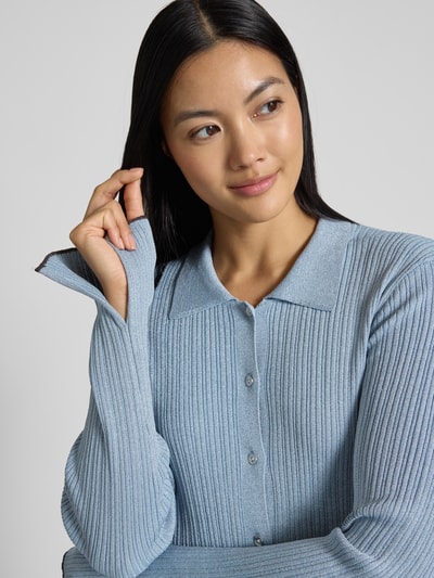 Scotch & Soda Strickjacke mit Knopfleiste Metallic Blue Melange 3