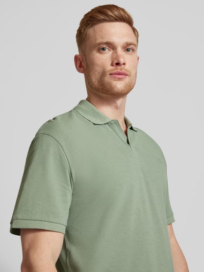 Jack & Jones Premium Poloshirt met geribde mouwboorden, model 'BLADON' Lindegroen - 3