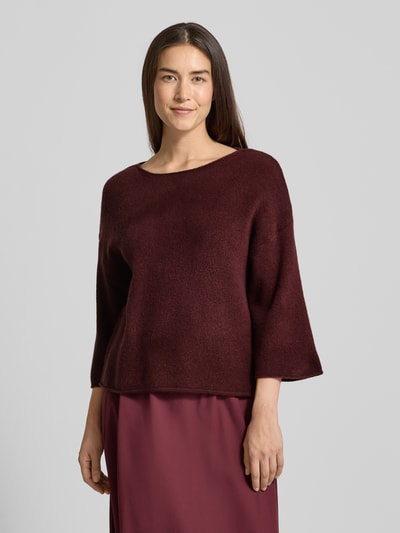 ROBE LÉGÈRE Strickpullover mit Leinen-Anteil Bordeaux 4