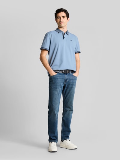 Tom Tailor Koszulka polo o kroju regular fit z kołnierzykiem w kontrastowym kolorze Szaroniebieski 1