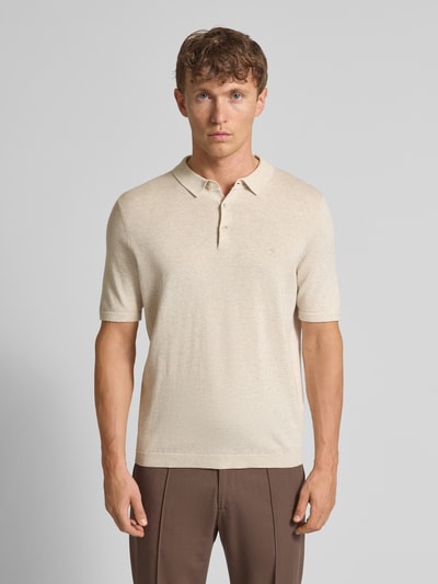 Fynch-Hatton Regular Fit Poloshirt in Strick-Optik Offwhite 4