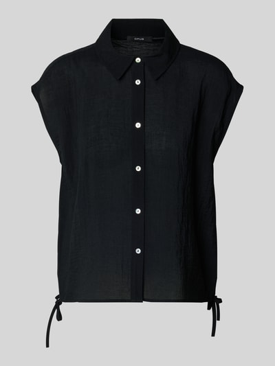 OPUS Bluzka koszulowa z bocznym wiązaniem model ‘Fadri’ Czarny 2